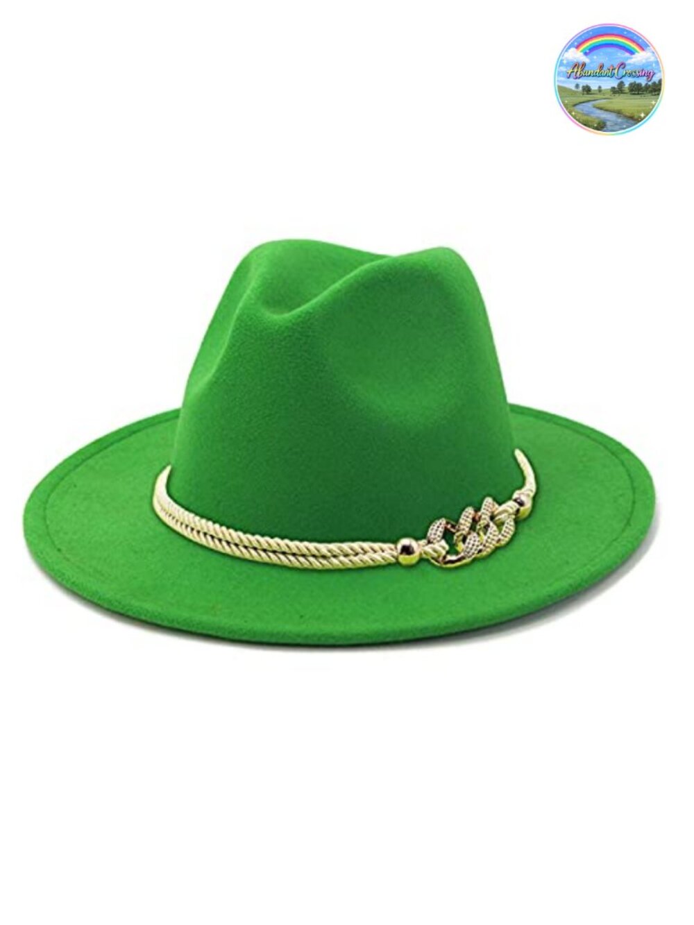 Wide Brim Felt Panama Fedora Hat with Ring Belt